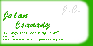 jolan csanady business card